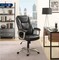 Commercial Bonded Leather Office Chair with Memory Foam, 350 lb Capacity, Black